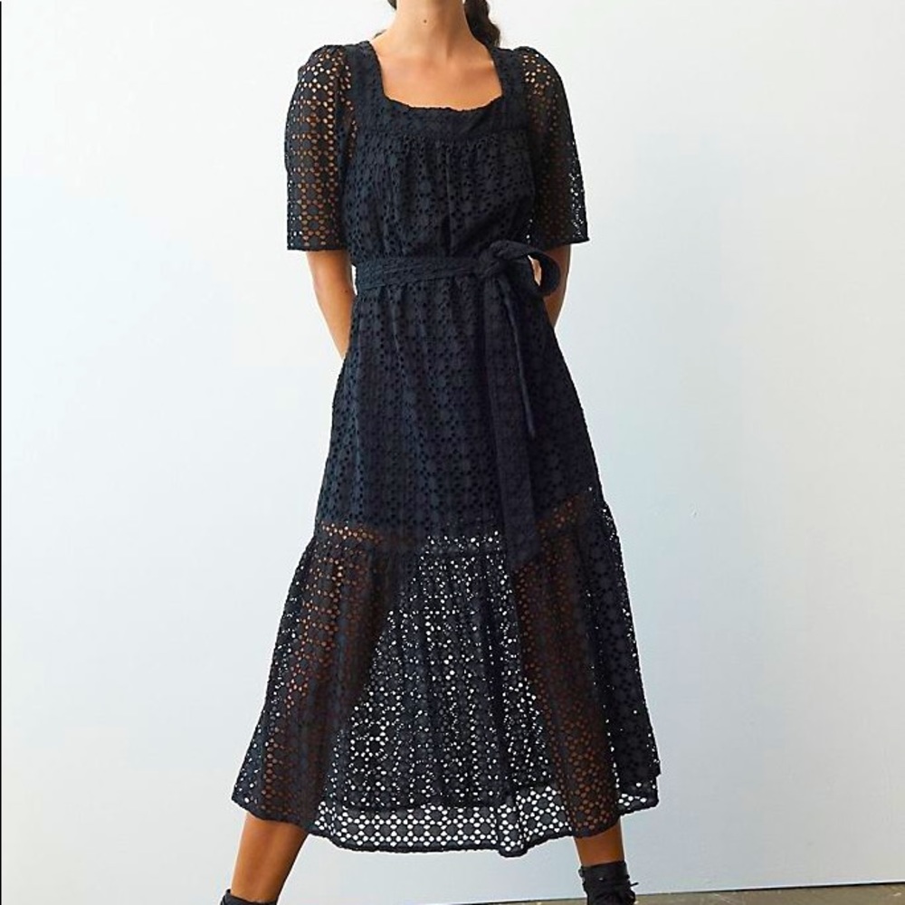 A+ Joelle Eyelet Midi Dress